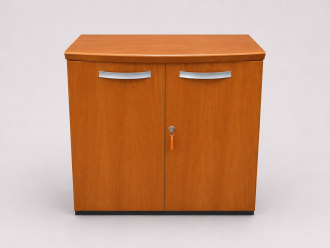 Used Desk Height Cherry Veneer 2 door Cupboard - front
