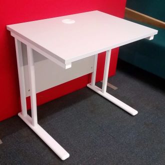 Used Light Grey Office Desk - Cantilever Frame