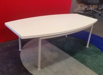 Used White Barrel-Shaped Coffee Table