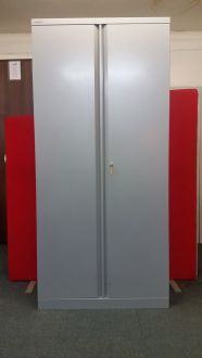 Used Bisley Silver Stationery Cupboard - 1970mm Height