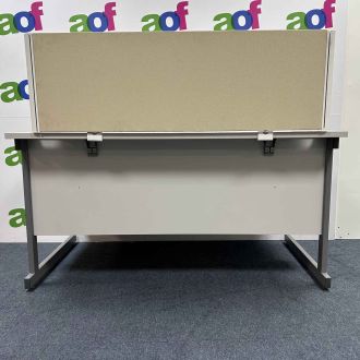 Used Beige Fabric Desk Screen - 1200mm