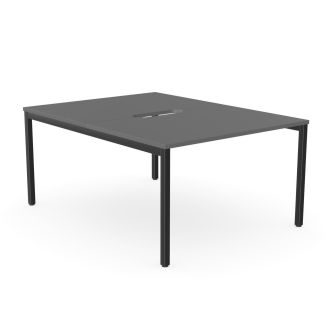 Elite 2 Person Bench Desk - Goal Post Legs-Wood - Graphite