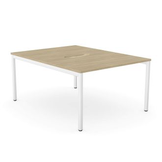 Elite 2 Person Bench Desk - Goal Post Legs-Wood - Urban Oak