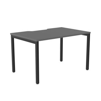 Elite White Bench Desk - Goal Post Legs-Wood - Graphite