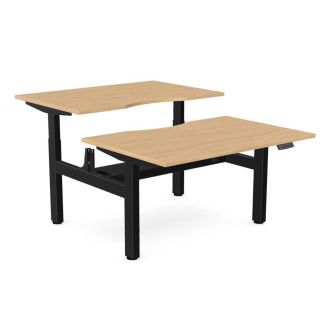 Elite Twin Sit-Stand Desk - Black Frame - Beech