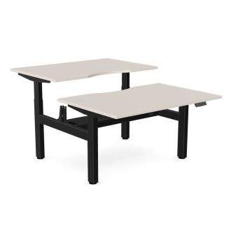 Elite Twin Sit/Stand Desk - Black Frame-Wood - cashmere