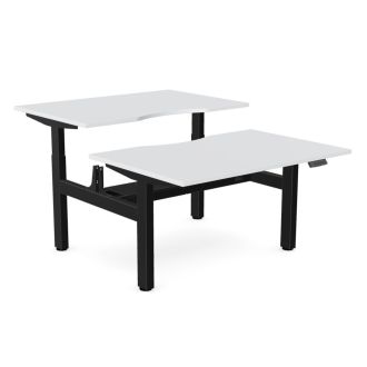 Elite Twin Sit/Stand Desk - Black Frame-Wood - Grey