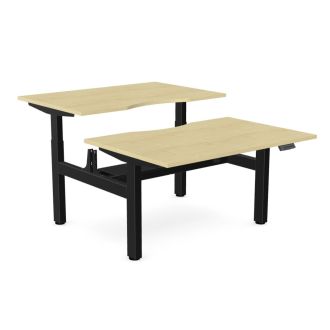 Elite Twin Sit/Stand Desk - Black Frame-Wood - Maple