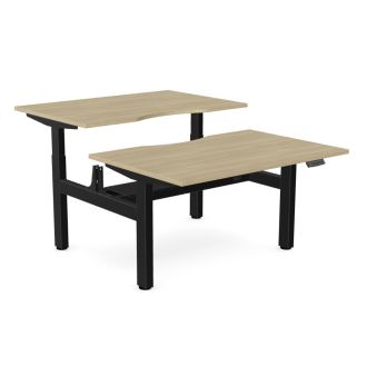 Elite Twin Sit-Stand Desk - Black Frame - Urban Oak