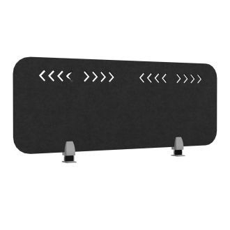 Elite Acoustic PET Fabric Desk Screen - Patterned-Fabric - Charcoal