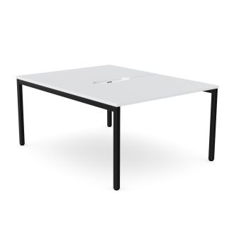 Elite Plus 2 Person Bench Desk - Goal Post Legs-Wood - Grey