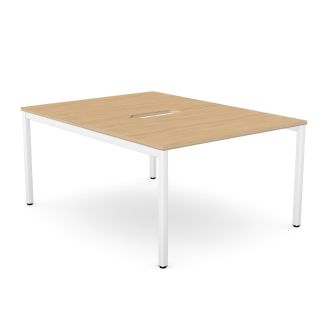 Elite Plus 2 Person Bench Desk - Plywood Edging-Wood - Beech