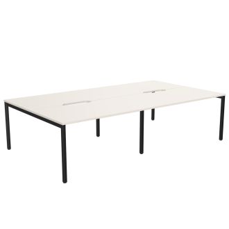 Elite Plus 6 Person Bench Desk - Goal Post Legs-Wood - Cashmere