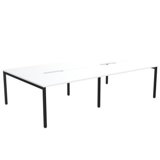 Elite Plus 4 Person Bench Desk - Goal Post Legs-Wood - Grey