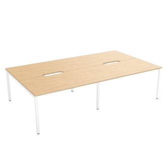 Elite Plus 4 Person Bench Desk - Plywood Edging-Wood - Beech
