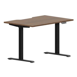 Elite Plus Height Adjustable Desk - Black Frame-Wood - Antique Walnut