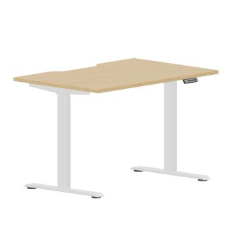 Elite Plus Height Adjustable Desk - White Frame-Wood - Beech