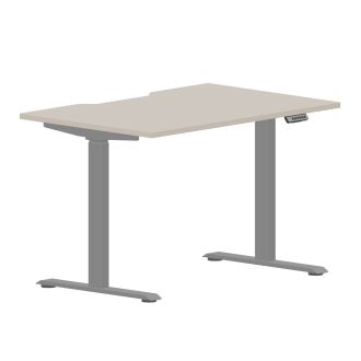 Elite Plus Cashmere Height Adjustable Desk - Silver Frame - Scallop