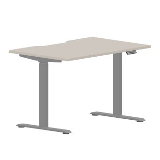 Elite Plus Height Adjustable Desk - Silver Frame-Wood - Cashmere