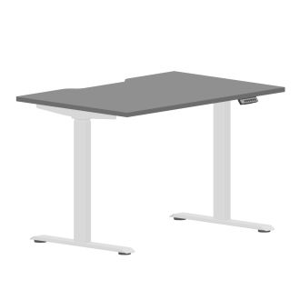 Elite Plus Height Adjustable Desk - White Frame-Wood - Graphite