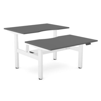 Elite Twin Sit-Stand Desk - White Frame - Graphite