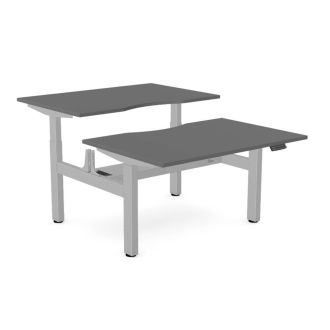 Elite Twin Sit-Stand Desk - Silver Frame - Graphite