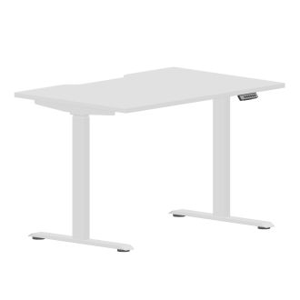 Elite Plus Height Adjustable Desk - White Frame-Wood - White