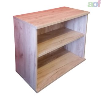 Ex Display Grey Craft Oak Bookcase - Desk Height 