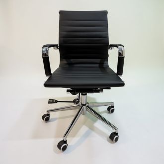 Ex Display Ribbed Back Office Chair - Black - Front