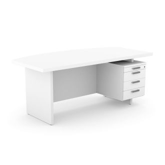 Executive Desk with Drawers-White
