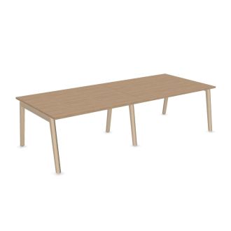 Flow 10 Person Meeting Table-Melamine - Amber Oak