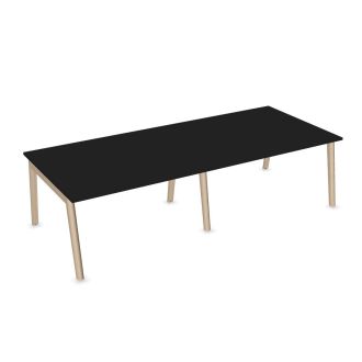 Flow 10 Person Meeting Table-Melamine - Black