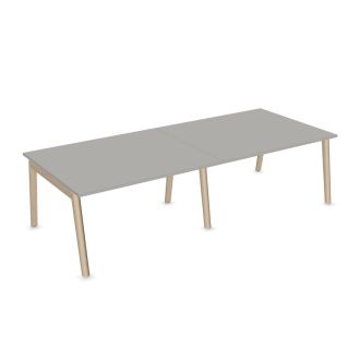 Flow 10 Person Meeting Table-Melamine - Pearl Grey