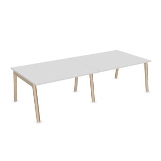 Flow 10 Person Meeting Table-Melamine - White