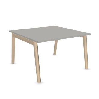 Flow 4 Person Meeting Table-Melamine - Pearl Grey