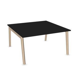 Flow 6 Person Meeting Table-Melamine - Black