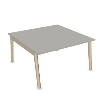 Flow 6 Person Meeting Table-Melamine - Pearl Grey