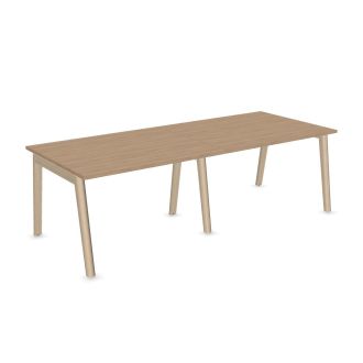 Flow 8 Person Meeting Table-Melamine - Amber Oak