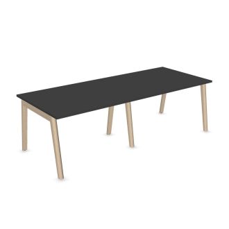 Flow 8 Person Meeting Table-Melamine - Dark Grey