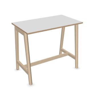 Flow High Table-Melamine - White and Amber Oak