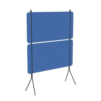 Free Standing Portable Fabric Screen - Plain Sapphire Blue