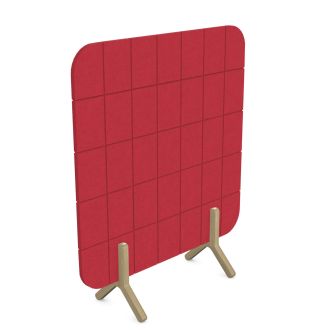 Free Standing Office Screen - Wooden Legs - Grey