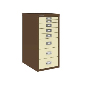 8 Drawer Bisley Multi-Drawer Cabinet-Bisley Steel - Coffee and Cream
