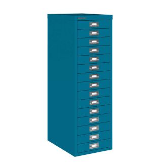 15 Drawer Multi-Drawer Cabinet - Bisley A3 - Azure
