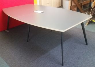 Used 2-Piece Graphite Meeting Table with Power Module