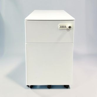 White 2 Drawer Mobile Pedestal - Front