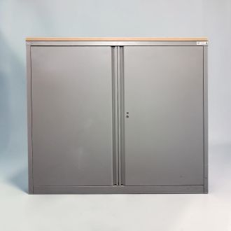 Second Hand Task Filing Cupboard - Silver & Maple - Front