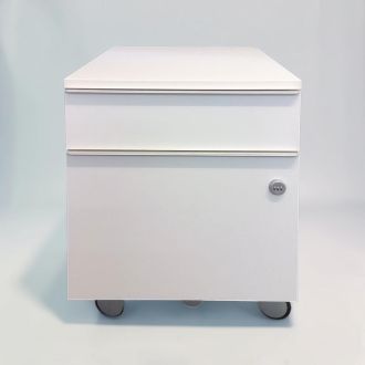 Used White 2 Drawer Pedestal - Front