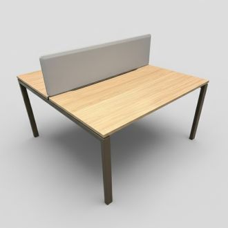 Used 2 Person Oak Bench Desk