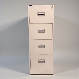 Used Silverline 4 Drawer Filing Cabinet - Light Grey - Front